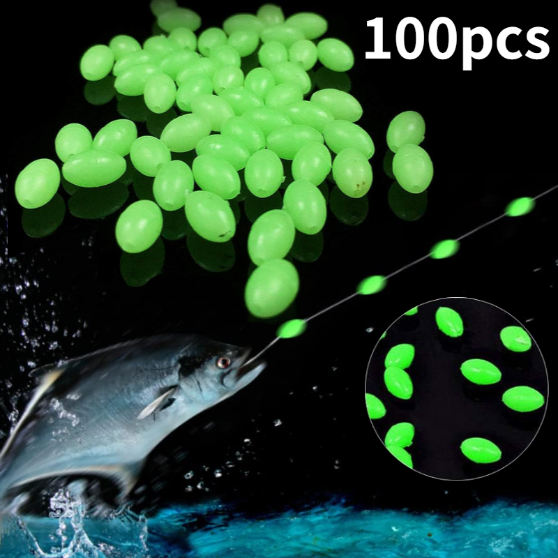 Fishing Lure Topwater - 100pcs/lot Manik-manik Pancing Oval Bercahaya di