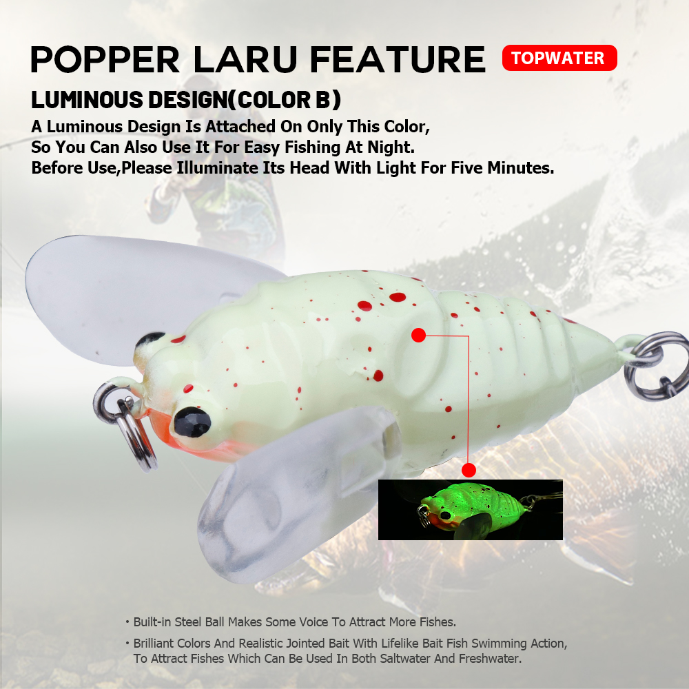 Agoie umpan pancing Topwater 6 - Fishing Lure Popper ulasan dan harga