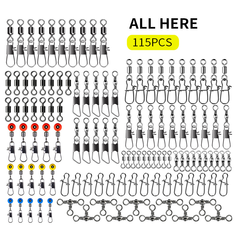115pcs Kit Konektor Swivel Pan - Fishing Lure Kit ulasan dan harga